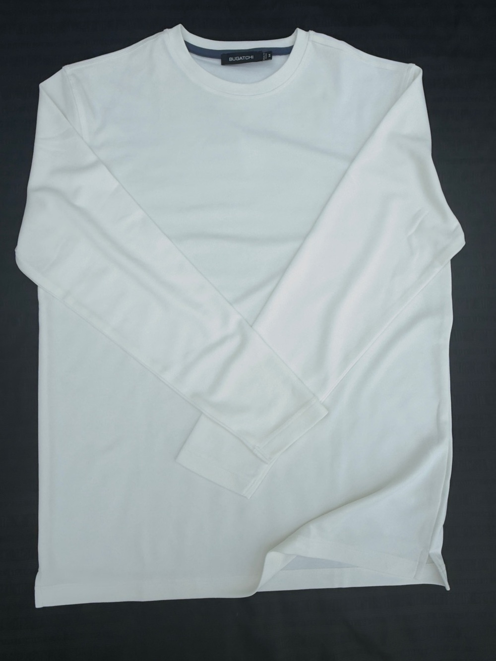 Bugatchi White Long Sleeve Crewneck Shirt